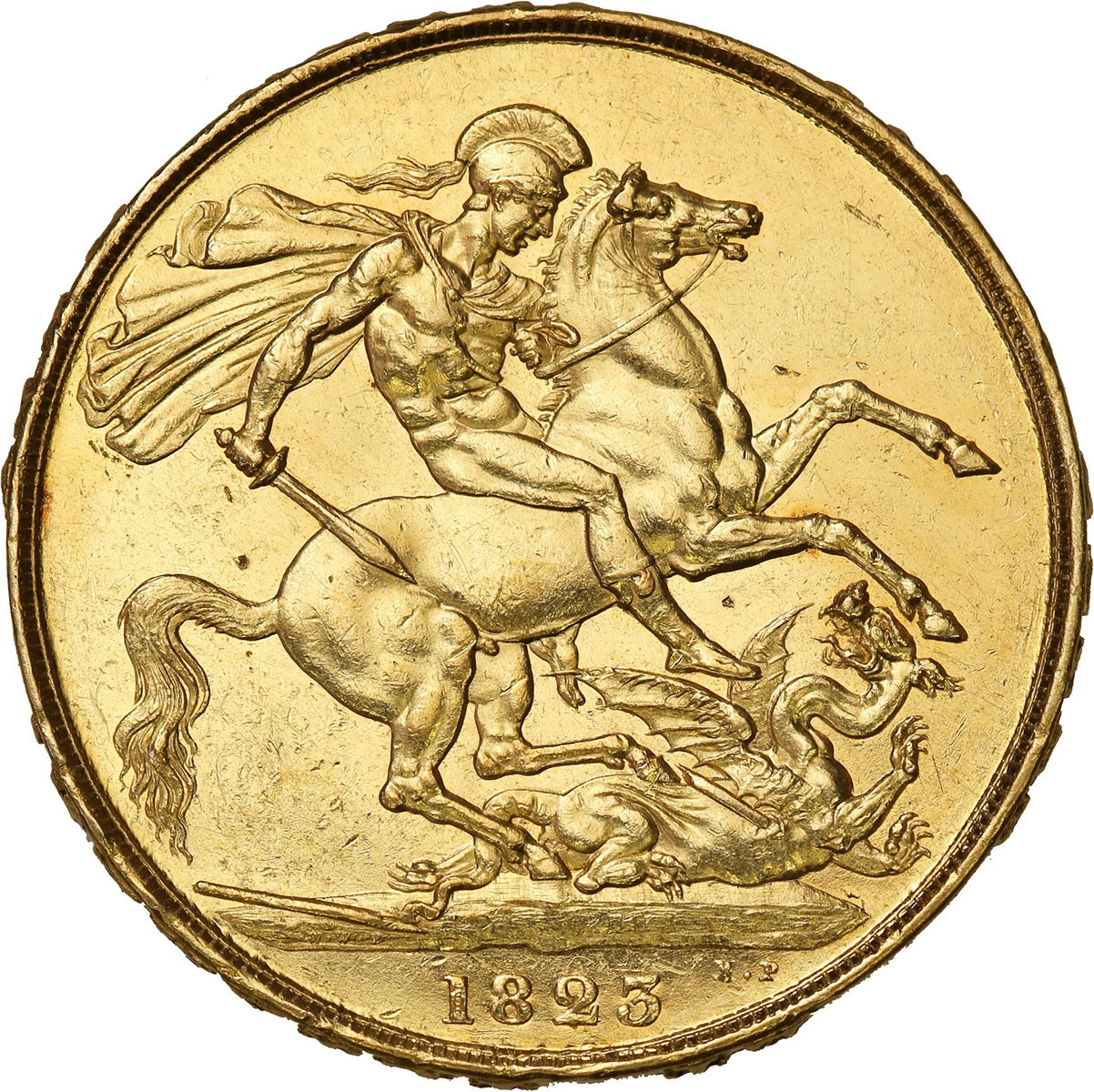 Wielka Brytania. George IV (1820-1830). 2 funty (podwójny souverain) 1823, Londyn - RZADKIE